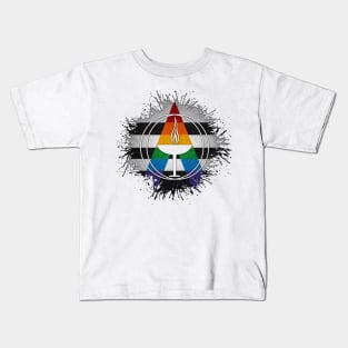 Paint Splatter LGBT Ally Pride Flag Unitarian Universalism Symbol Kids T-Shirt